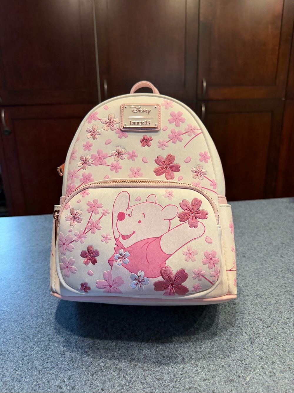 Loungefly Pink & Cream Winnie the Pooh Floral Kids Backpack
